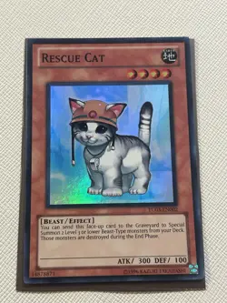 Yugioh Rescue Cat TU03 Super Rare NM - Image 1