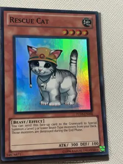 Yugioh Rescue Cat TU03 Super Rare NM - Image 2