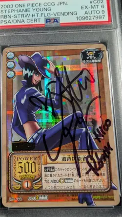 One Piece CCG Japanese Holo Nico Robin C02 PSA 6 EX-MT Stephanie Young AUTO 9 - Image 2
