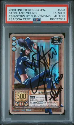 One Piece CCG Japanese Holo Nico Robin C02 PSA 6 EX-MT Stephanie Young AUTO 9 - Image 4