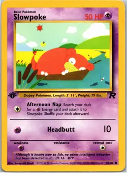 Slowpoke Common Team Rocket 1st Edition 67/82 Pokemon Card NM - Image 1