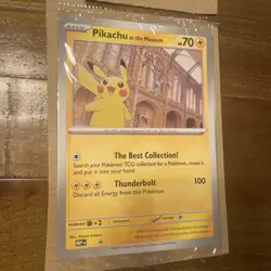 Pokemon TCG Promo Oversized Card - Pikachu at the Museum (Sealed) UK EXCLUSIVE - Image 1
