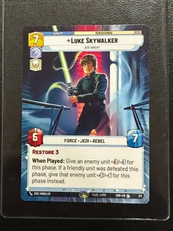 Star Wars Unlimited Luke Skywalker Jedi Knight HYPERSPACE Legendary Card SOR 317 - Image 1