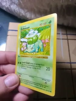 Bulbasaur 044/102 Base Set (Shadowless) First Edition Pokemon - RARE ERROR CARD - Image 3
