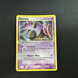 Pokemon Card - Grumpig Emerald Stamped 29/106 Reverse Holo (2005) Clean - Free🚢 - Image 1