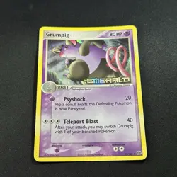 Pokemon Card - Grumpig Emerald Stamped 29/106 Reverse Holo (2005) Clean - Free🚢 - Image 2