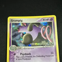 Pokemon Card - Grumpig Emerald Stamped 29/106 Reverse Holo (2005) Clean - Free🚢 - Image 4