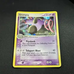 Pokemon Card - Grumpig Emerald Stamped 29/106 Reverse Holo (2005) Clean - Free🚢 - Image 5
