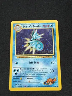 Pokemon TCG Misty's Seadra Prerelease Holo Promo Card 9/132 LP Condition 1999 - Image 1