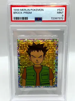 Brock Prism #S27 Holo 1999 Merlin Collections Nintendo Pokemon Card PSA 9 MINT - Image 1