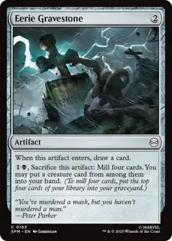 MtG Eerie Gravestone C 0163 Marvel's Spider-Man Common Foil - Image 1