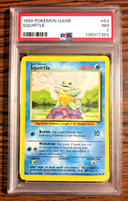 Squirtle Common #63 - PSA NM 7 - 1999 WOTC Base Set Unlimited - Pokemon TCG - Image 1