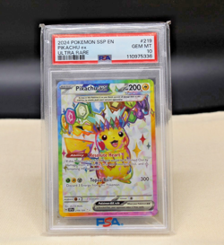 PSA 2024 Pokemon SSP EN Pikachu ex Ultra Rare #219 GEM MT 10 Surgin Sparks *LOOK - Image 1