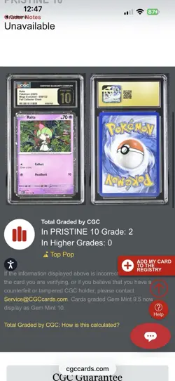 Pokemon COSMOS RALTS Mega Evolutions Chest Promo PRISTINE GRADE 10 POP 2 Not Psa - Image 3