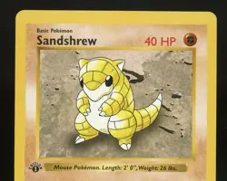 Pokemon Base Set SANDSHREW 62/102 1st Edition Shadowless - Image 2