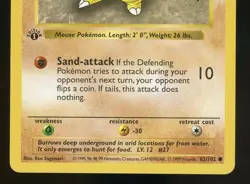Pokemon Base Set SANDSHREW 62/102 1st Edition Shadowless - Image 3