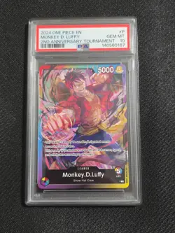 One Piece Monkey D. Luffy 2nd Anniversary Multicolor Leader Promo PSA 10 - Image 1