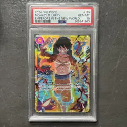 2024 One Piece Monkey D Luffy, Emperor’s In The New World #119 GEM MT 10 PSA - Image 1