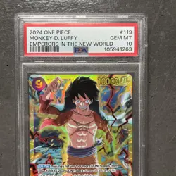 2024 One Piece Monkey D Luffy, Emperor’s In The New World #119 GEM MT 10 PSA - Image 2