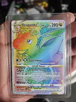 Pokemon TCG Dragonite VSTAR Rainbow Secret Rare Card 081/078 - Image 1