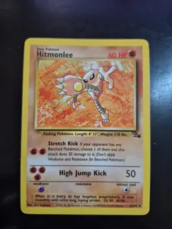 Hitmonlee 22/62 - 1999 Fossil Set Pokemon Card - Non Holo - NM - Image 1