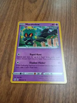 Pokemon TCG Marshadow Evolving Skies 080/203 Holo Rare Card NM 2021 - Image 1