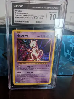Pokemon 2023 Mewtwo Trading Card Game Classic #014/034 CGC 10 Gem Mint - Image 1
