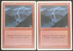 2x Lightning Bolt MTG Core Set 4th Edition Regular Common LP - Image 1