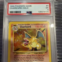 1999 Pokemon Charizard #4/102 Base Set Holo Rare PSA 5 - Image 3