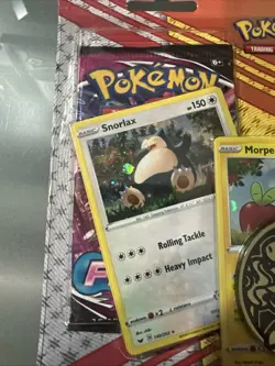 POKEMON TCG Blister 2 booster packs, Morpeko, Snorlax, Applin foil cards, 1 coin 820650809842 - Image 2
