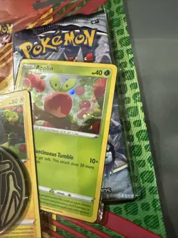 POKEMON TCG Blister 2 booster packs, Morpeko, Snorlax, Applin foil cards, 1 coin 820650809842 - Image 3