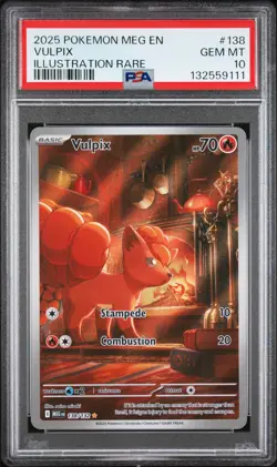 2025 POKEMON MEG EN-MEGA EVOLUTION ILLUSTRATION RARE #138 VULPIX PSA 10 - Image 1