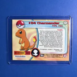 Charmander #4 1999 Topps Pokemon TV Animation Edition Series 1 Blue Logo - Image 2