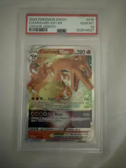 2023 POKEMON SWORD & SHIELD CROWN ZENITH #019 CHARIZARD VSTAR PSA 10 - Image 1