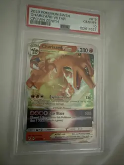 2023 POKEMON SWORD & SHIELD CROWN ZENITH #019 CHARIZARD VSTAR PSA 10 - Image 2