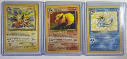 Pokemon Jungle Evee Evolutions Jolteon, Vaporeon Rare, Flareon Holo-No Symbol - Image 1