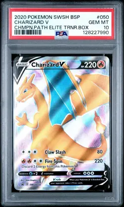 2020 POKEMON SWSH BLACK STAR PROMO #050 CHARIZARD V PSA 10 - Image 1