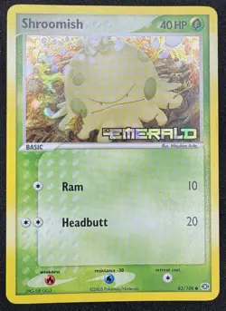 Pokemon Shroomish 63/106 Emerald Reverse Holo Stamped 2005 MP - Image 1