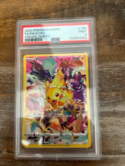 Pokemon 2023 Crown Zenith Full Art PIKACHU #160 PSA 9 Mint RARE - Image 1