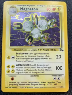Pokemon Magneton 11/62 Fossil Holo Rare LP / MP (#2) - Image 1
