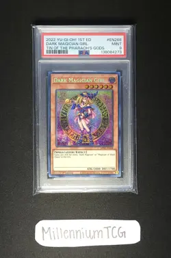 Yu-Gi-Oh! Dark Magician Girl MP22-EN268 Secret Rare PSA 9 Mint - Image 1
