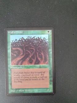 -- MTG Magic Card - Wall of Wood - BETA - NM/EX - Image 1