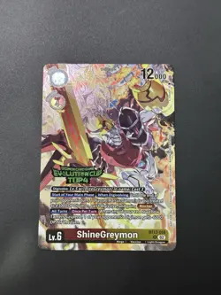 [Top 4] BT13-018 ShineGreymon - Digimon TCG Promo Super Rare Tournament Card - Image 1