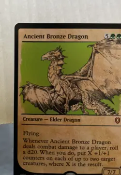 MTG Battle for Baldur's Gate #406 Ancient Bronze Dragon Showcase Foil Rare NM - Image 3