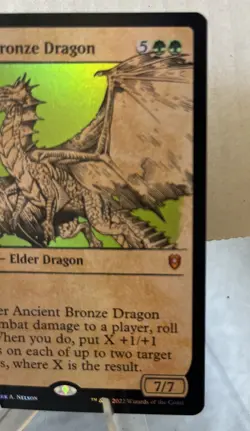 MTG Battle for Baldur's Gate #406 Ancient Bronze Dragon Showcase Foil Rare NM - Image 4