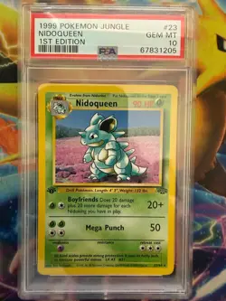 POKEMON 1999 1ST EDITION JUNGLE NIDOQUEEN #23 NON HOLO PSA GEM MINT 10 - Image 1