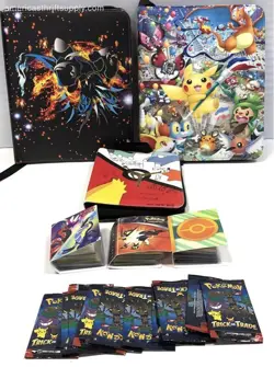 Pokemon Card Lot w/ 2 Binders 3 Mini Portfolios + Sealed Trick or Trade Packs - Image 1