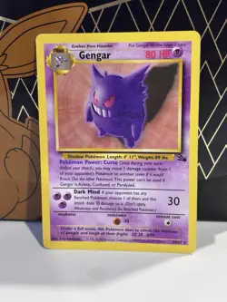 Pokemon Card WOTC Gengar Rare 20/62 Unlimited Fossil Set Vintage MP Condition - Image 1