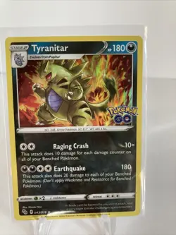 Pokemon TCG Tyranitar Pokemon GO 043/078 Holo Holo Rare- NM - Image 1
