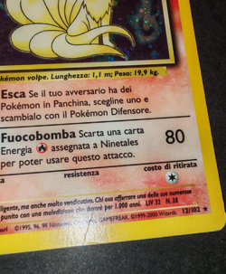 Ninetales Holo Set Base 12/102 ITA - Carta Pokemon Rara Olografica - Image 4